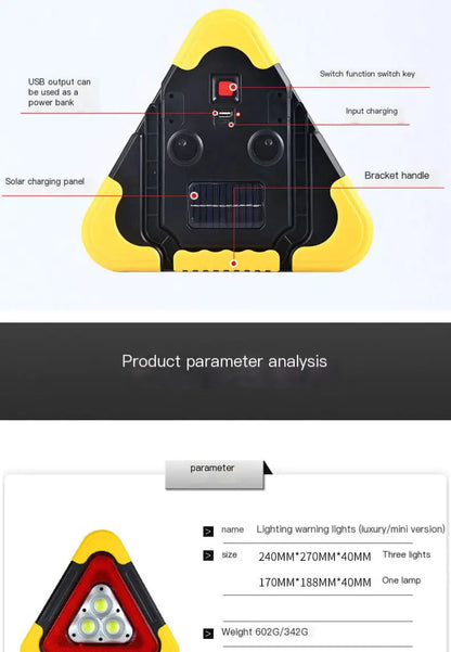 LED Triangular Warning Light